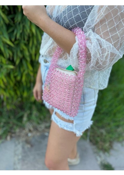 Çanta Omuz El Çantası Boncuk Petek Desen