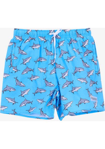 Mavi Erkek Çocuk Normal Bel Baskılı Şort Mayo D5SB-MY-3303