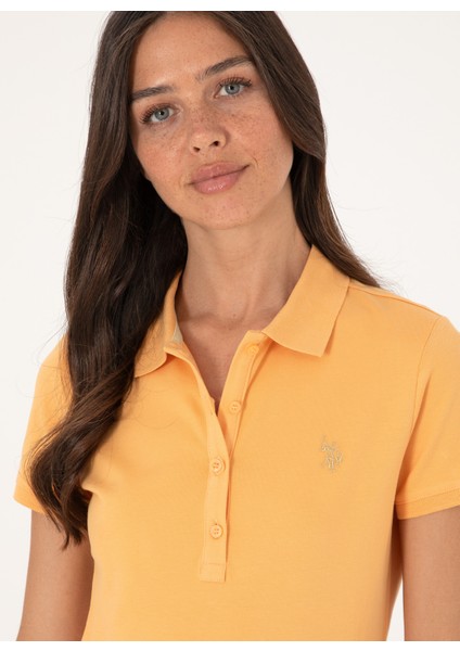 Açık Turuncu Kadın Slim Fit Polo T-Shirt GTP-IY025 fiyatları
