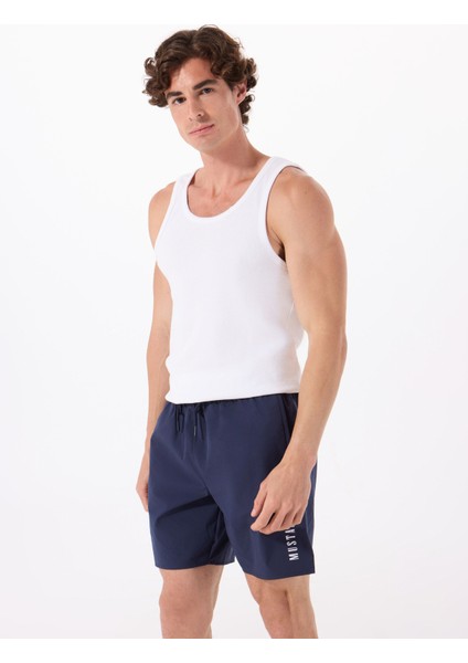 Lacivert Erkek Normal Bel Desenli Şort Mayo M5SM-SRT0001