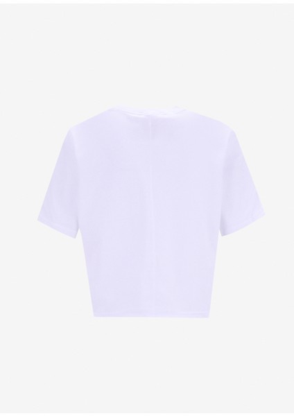 LVGWS5K109YAA-PW - Beyaz Yuvarlak Yaka Normal Düz Kadın T-Shirt fiyatları