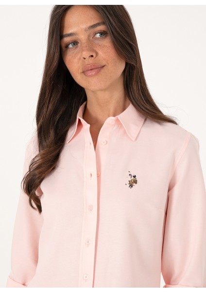 Slim Fit Gömlek Yaka Pudra Kadın Gömlek WOXCOLOR025Y fiyatları