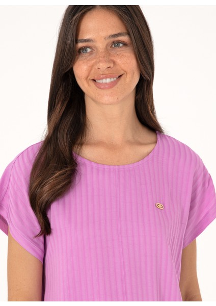 Bisiklet Yaka Fuşya Kadın T-Shirt Seden fiyatları