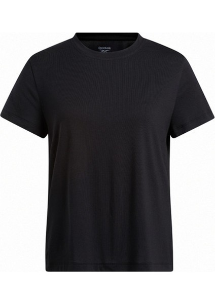 100205542 Actıv Coll Rbk-Chıll+Drea Siyah Yuvarlak Yaka Regular Fit Baskılı Kadın T-Shirt