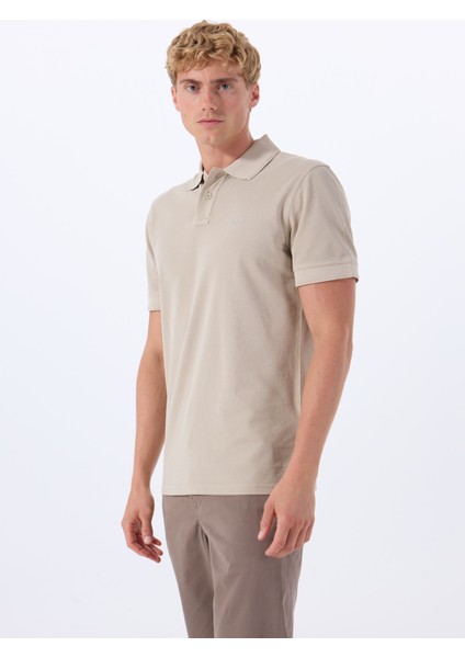 Bej Erkek Polo Yaka Regular Fit Polo T-Shirt Prime