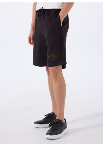 Siyah Erkek Lastikli Bel Relaxed Sweat Şort 50534953_DAMTUS 10266045 01 modelleri