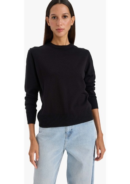 Relax Fit Bisiklet Yaka Triko Kazak C0058AX25WN modelleri