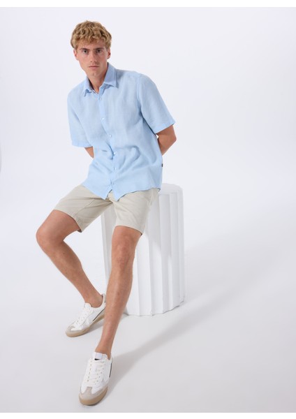 Regular Fit Gömlek Yaka Mavi Erkek Gömlek Rash fiyatları