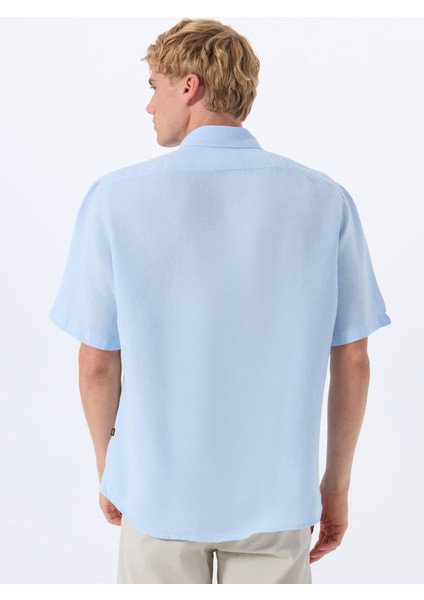 Regular Fit Gömlek Yaka Mavi Erkek Gömlek Rash indirimleri