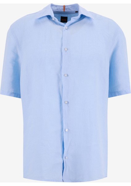 Regular Fit Gömlek Yaka Mavi Erkek Gömlek Rash