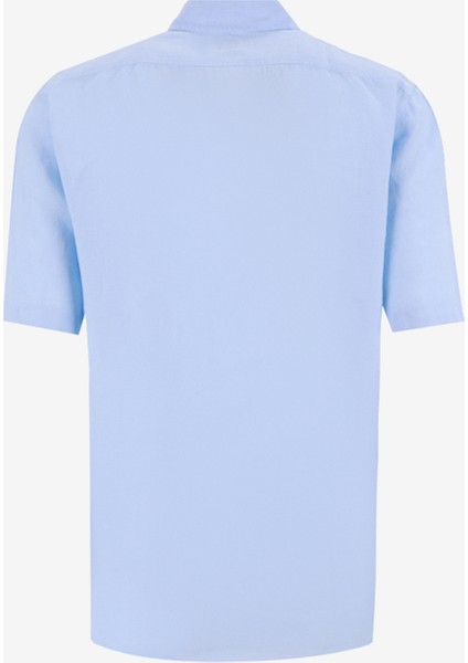 Regular Fit Gömlek Yaka Mavi Erkek Gömlek Rash