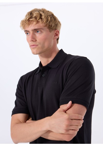 Siyah Erkek Polo T-Shirt Pe_ınterlock