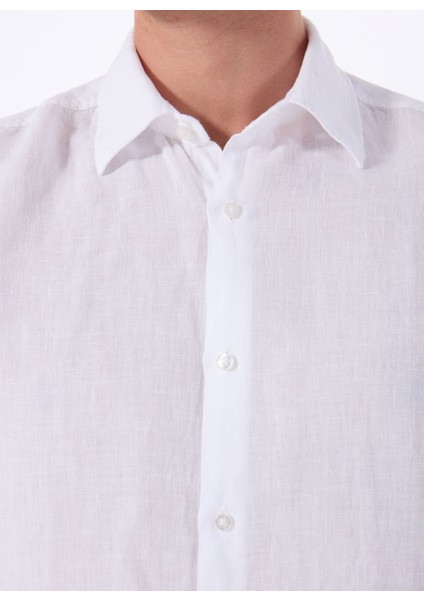 Regular Fit Gömlek Yaka Beyaz Erkek Gömlek Rash indirimleri