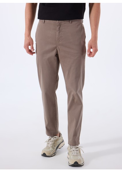 Kahve Erkek Normal Bel Tapered Fit Chino Pantolon Chino-Tapered