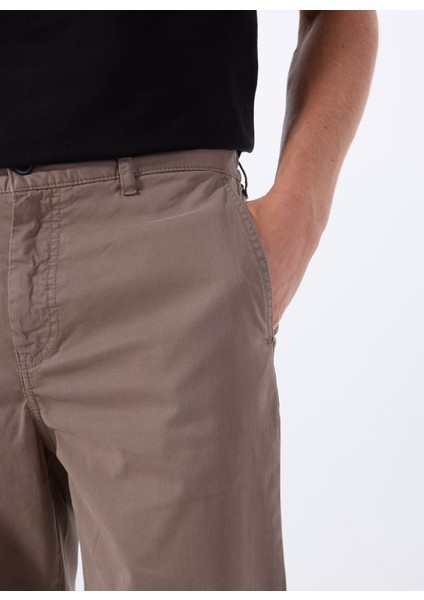Kahve Erkek Normal Bel Tapered Fit Chino Pantolon Chino-Tapered