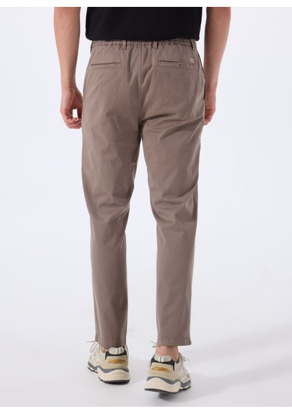 Kahve Erkek Normal Bel Tapered Fit Chino Pantolon Chino-Tapered