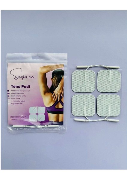 Tens Elektrotu Yedek Tens Pedi 5x5 cm 4'lü 1 Paket Kumaş