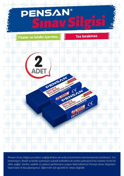 Pensan Sınav Silgisi 2 ADET-T1449