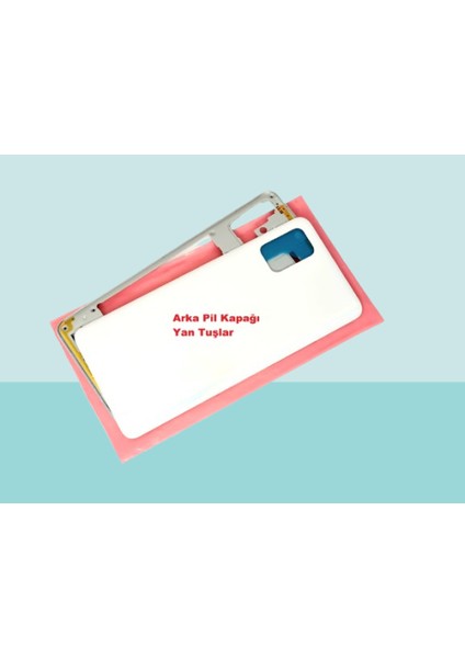 - Samsung Galaxy A51 A515 Full Kasa Arka Kapak Batarya Kapağı - Beyaz