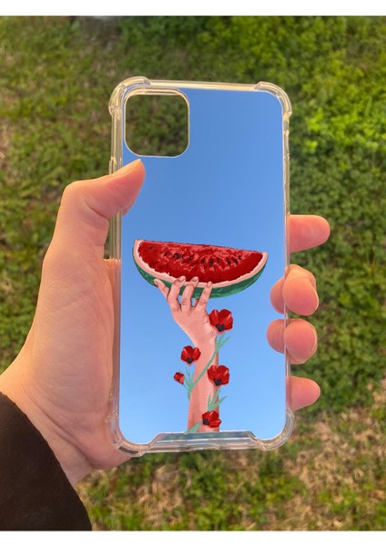 Iphone 11 Pro Max Uyumlu Aynalı Filistin Desenli Darbe Kamera Korumalı Silikon Telefon Kılıfı