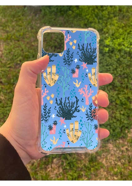 Iphone 11 Pro Max Uyumlu Aynalı Dal Desenli Darbe Kamera Korumalı Silikon Telefon Kılıfı