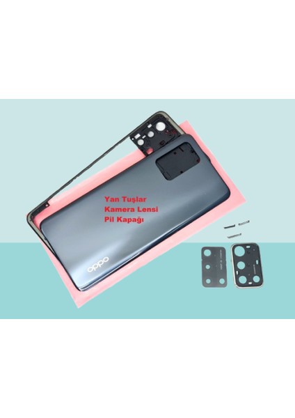 - Oppo A74 Full Kasa Arka Kapak Batarya Kapağı - Siyah