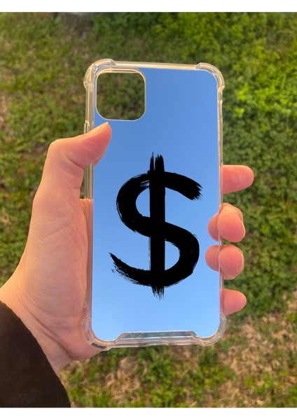 Iphone 11 Pro Max Uyumlu Aynalı Dolar Desenli Darbe Kamera Korumalı Silikon Telefon Kılıfı