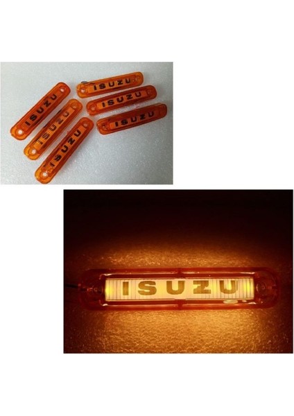 ( 6 x Adet ) 1 Set Isim Logo Parmak Lamba 12V & 24V Isuzu Sarı