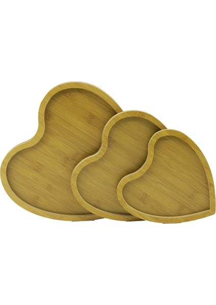Kalpli - 3lü Set Ahşap Mdf Sunum Tepsi Seti 18X19--22X23--27X28CM (5047)
