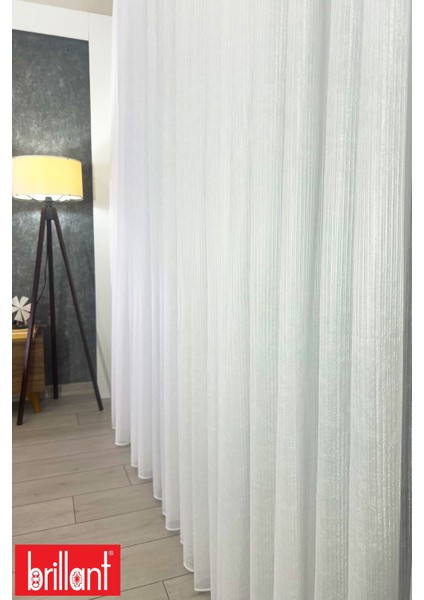Parlak Çizgili 1/2 Seyrek Pileli Ütü Istemez Kırışmaz Düz Çizgili Tül Perde fırsatları
