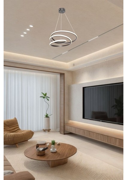 Modern Siyah Space Model 3 Renk (Beyaz & Sarı & Günışığı) LED Avize fiyatları