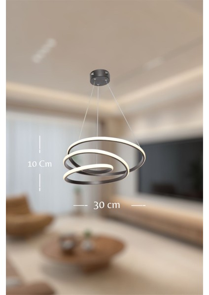 Modern Siyah Space Model 3 Renk (Beyaz & Sarı & Günışığı) LED Avize modelleri