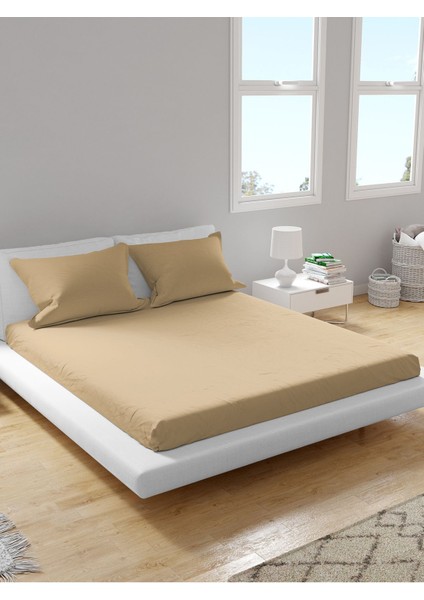 Premium %100 Pamuk Akfil Lastikli Çarşaf Takımı Tek/çift/battal (90/100/120/160/180) Flat Colors A-G