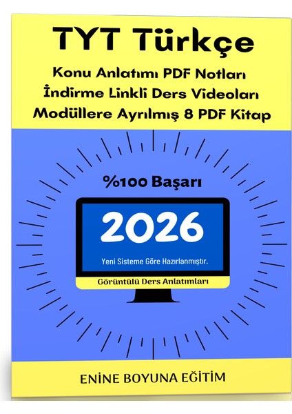 Enine Boyuna Eğitim 2026 TYT Türkçe Modüler Kitap Seti (Görüntülü Anlatımlı)