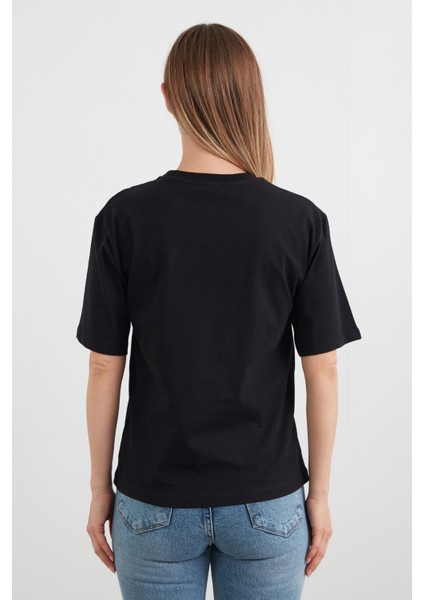 Teddy Bear Yazı Nakışlı Bisiklet Yaka Tişört fırsatları