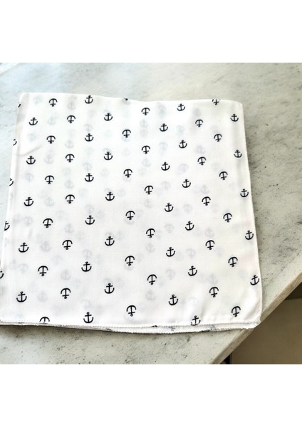 Beyaz Renk Denizci Desenli %100 Koton Bandana modelleri