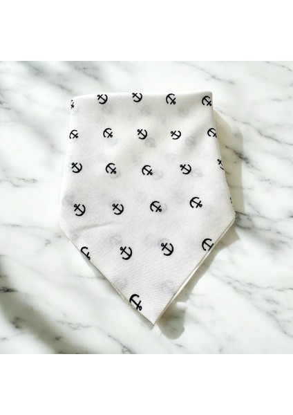 Beyaz Renk Denizci Desenli %100 Koton Bandana fırsatları