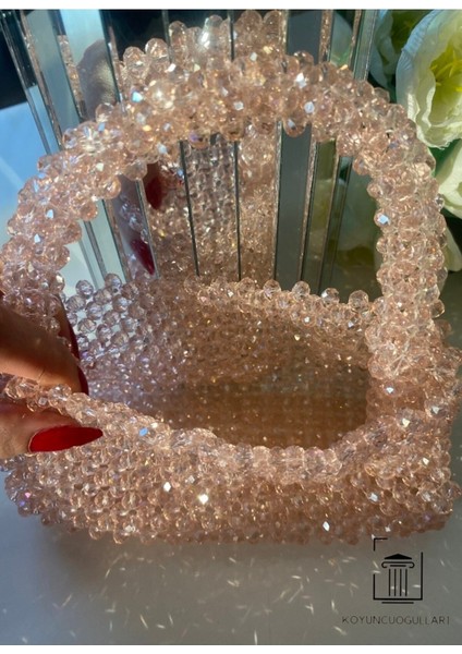 El Yapımı Pembe Boncuk Çanta fiyatları