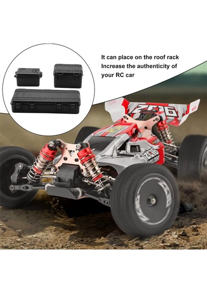 3 Adet Plastik Rc Araba Saklama Kutusu Dekorasyon Aracı Traxxas Trx4 Eksenel SCX10 90046 D90 1/10 Rc Paletli Aksesuarları Siyah (Yurt Dışından) modelleri