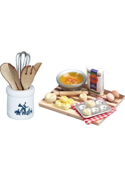 1:12 Bebek Evi Aksesuarları Mini Mutfak Aksesuarları Ahşap Bıçak ve Çatal Metal Çırpma Kavanoz Seti Dollhouse Minyatürleri (Yurt Dışından)