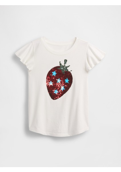 Kız Çocuk Beyaz Kids Flippy-Sequin Grafik T-Shirt fırsatları