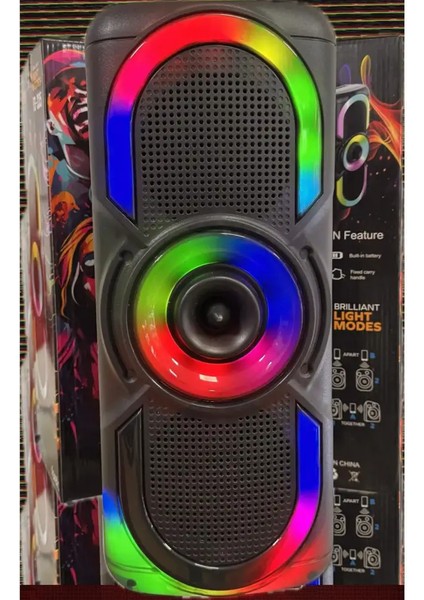 Forefo Kablosuz Kareoke Bluetooth Hoparlör 10 Watt Çoklu Giriş Ses Aygıtı Fe-335