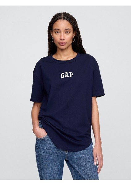 Kadın Lacivert Arch Gap Logo T-Shirt