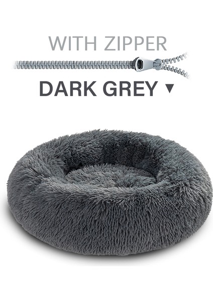 Gw-Açık Gri Stili S-50CM Yuvarlak Fermuarlı Pet Köpek Yatağı Büyük Küçük Köpek Kedi Evi Uzun Püsküllü Matara Koltuk Süper Yumuşak Evcil Hayvan Yatağı Kulübe Köpek Sakinleştirici Yatak (Yurt Dışından) indirimleri