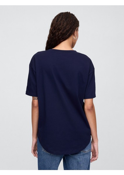 Kadın Lacivert Arch Gap Logo T-Shirt modelleri