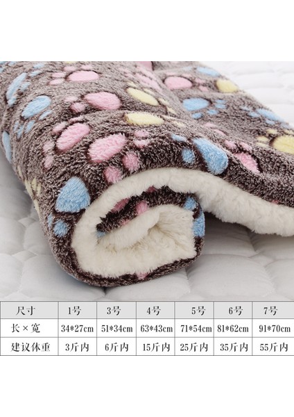 Kahve Ayak Izleri Stili 32X25CM Köpük Yastıklı Kalın Kumaşlı Evcil Hayvan Battaniye Yatak Matı Köpek Kedisi Koltuk Minderi Ev Halısı Isıtma Yıkanabilir Yatak Örtüsü (Yurt Dışından)