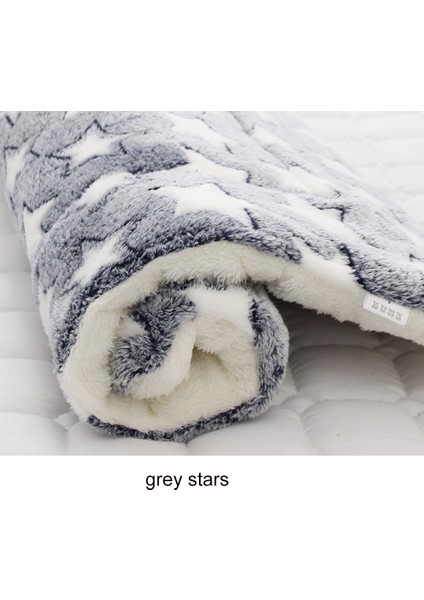 Gri Yıldız Stili 49CMX32CM Yumuşak Polar Ped Yorganı Flanel Kalınlaştırılmış Pet Yatak Matı Köpek Kedi Koltuk Yastığı Ev Halısı Sıcak Tutma Uyku Örtüsü (Yurt Dışından)