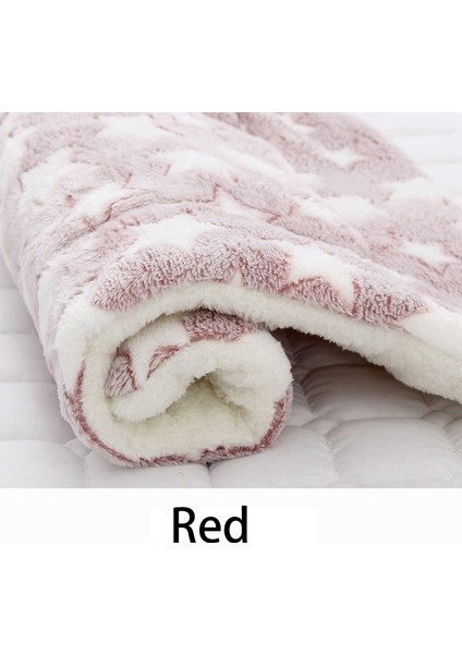 Resim Stili Olarak Kırmızı 32X25CM Köpek Kediler Için Yumuşak Kürklü Kalın Flanel Yastık Yatak Matı - Evde Sıcak Kalmaları Için Pet Battaniye Yatak Örtüsü (Yurt Dışından)