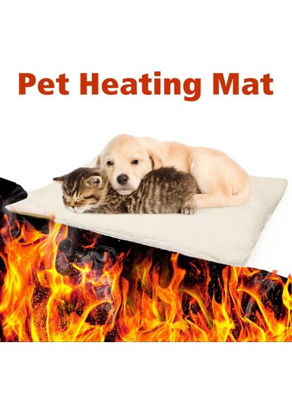 60X45CM Yumuşak Rahat Mat Warmer Malzeme Kediler Köpekler Dayanıklı Su Geçirmez Elektrikli Isıtma Matısı (Yurt Dışından)