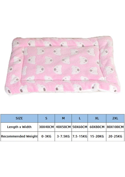 Pembe Ayı Stili S 30X40CM Ev Hayvanı Köpek Yatağı Matı Yumuşak Kadife Pamuk Kış Kedileri Pad Sıcak Tutma Aksesuarları Rahat Yastık Küçük Orta Büyük Köpekler (Yurt Dışından)